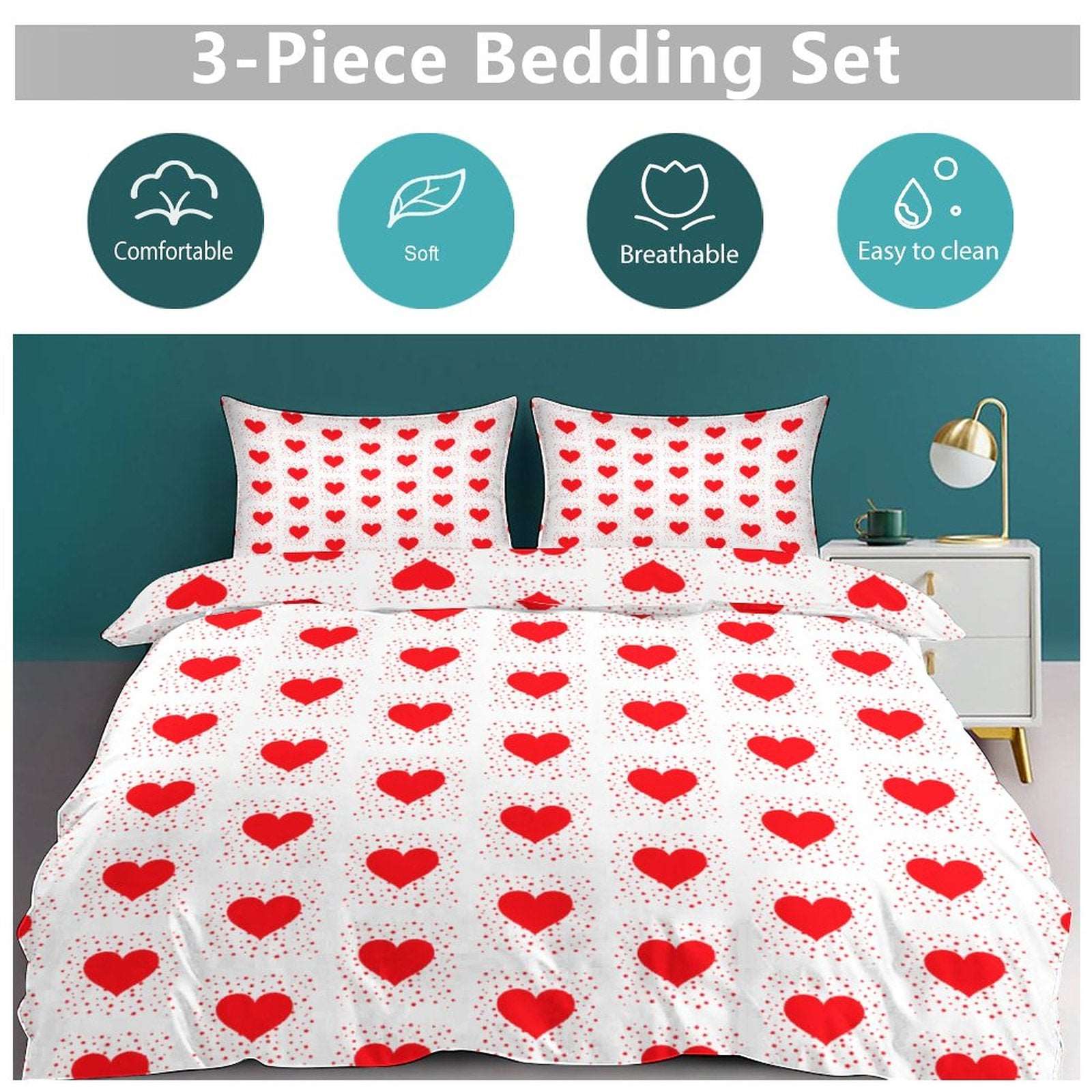 3-Piece Bedding Set-102"x90"/ 259x229cm