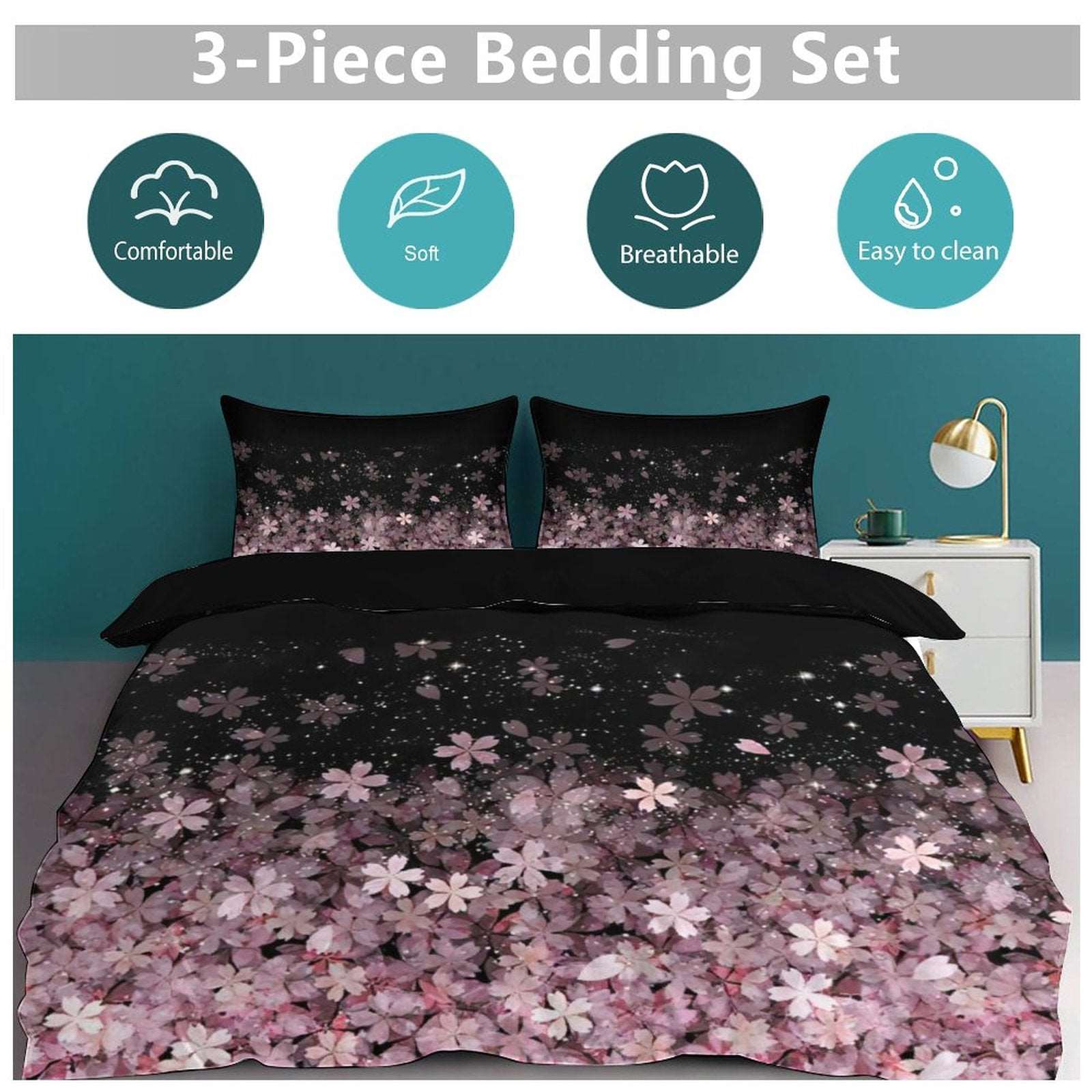 3-Piece Bedding Set-102"x90"/ 259x229cm