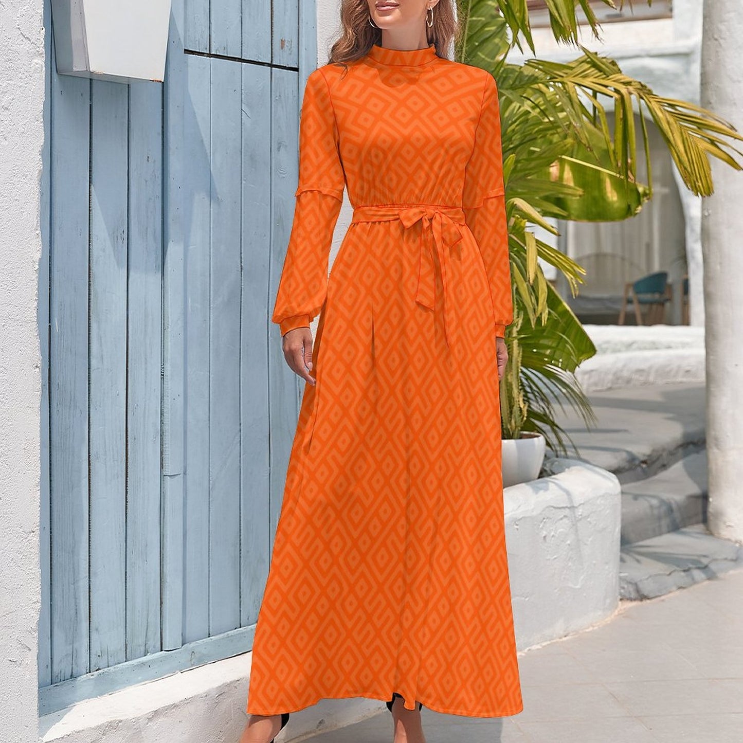 Turtle Neck Long Dress for Women