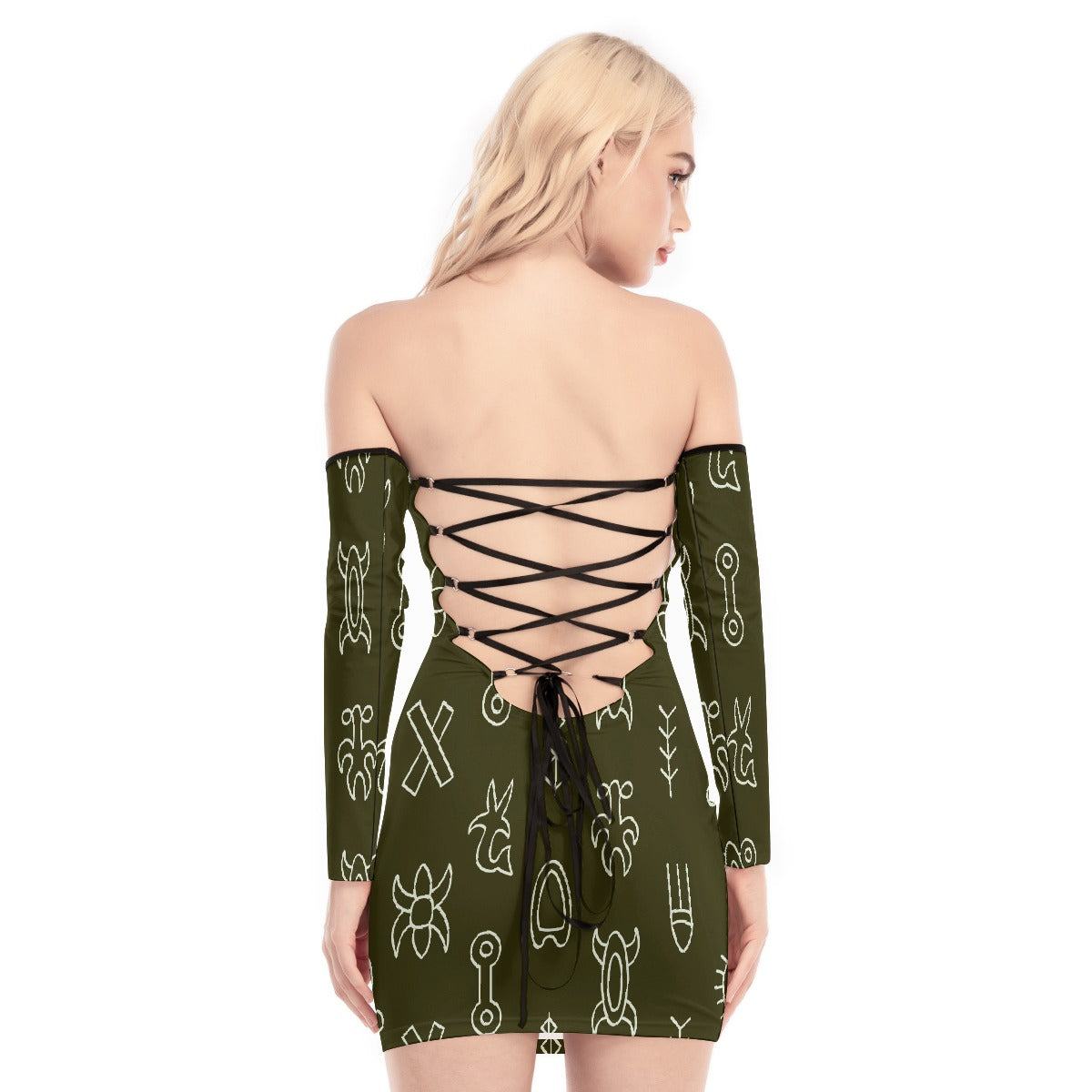 Women's Off-shoulder Back Lace-up Dress