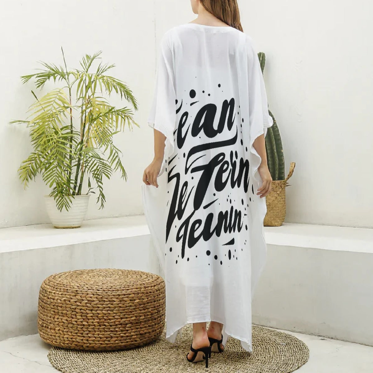 Women's Imitation Silk V-neck Kaftan Robe