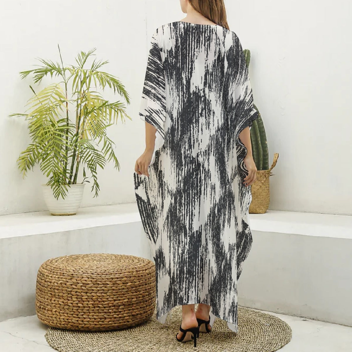 Women's Imitation Silk V-neck Kaftan Robe