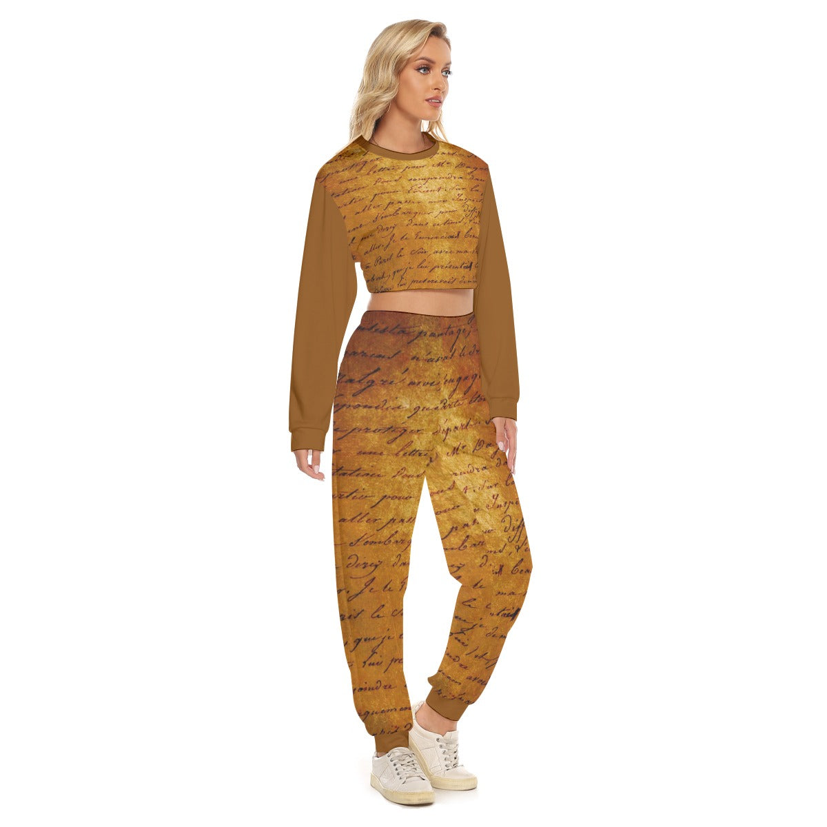 Women's Crop Sweatshirt Suit