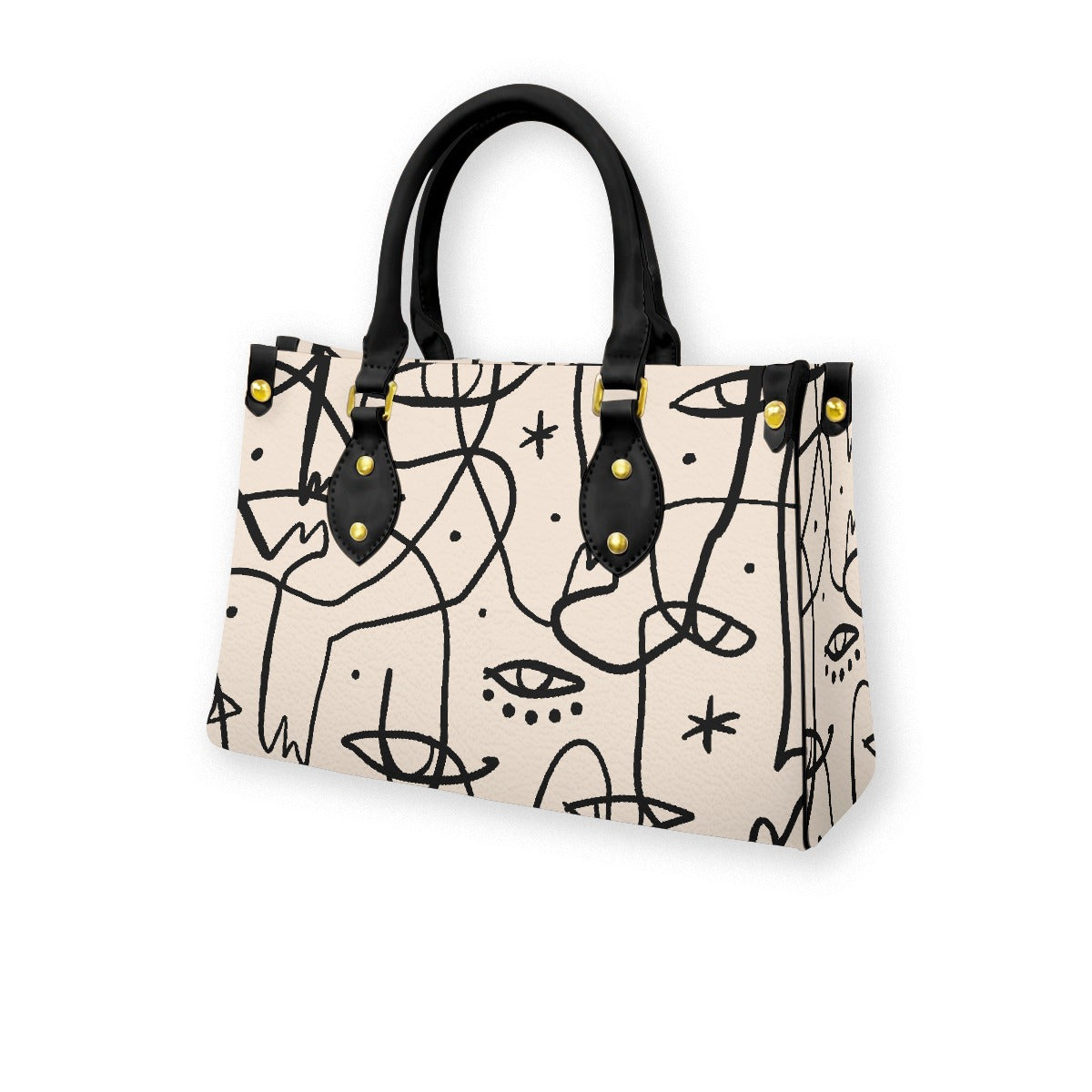 Women's Tote Bag With Black Handle