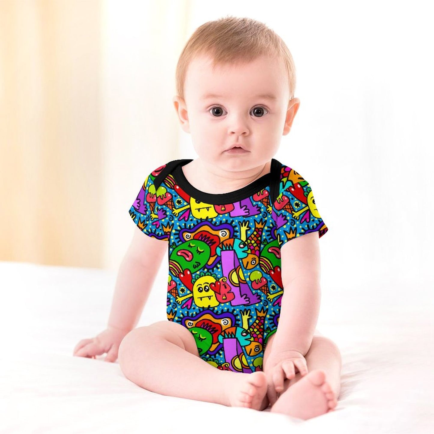 220gsm Faux Cotton Short Sleeve Baby Romper