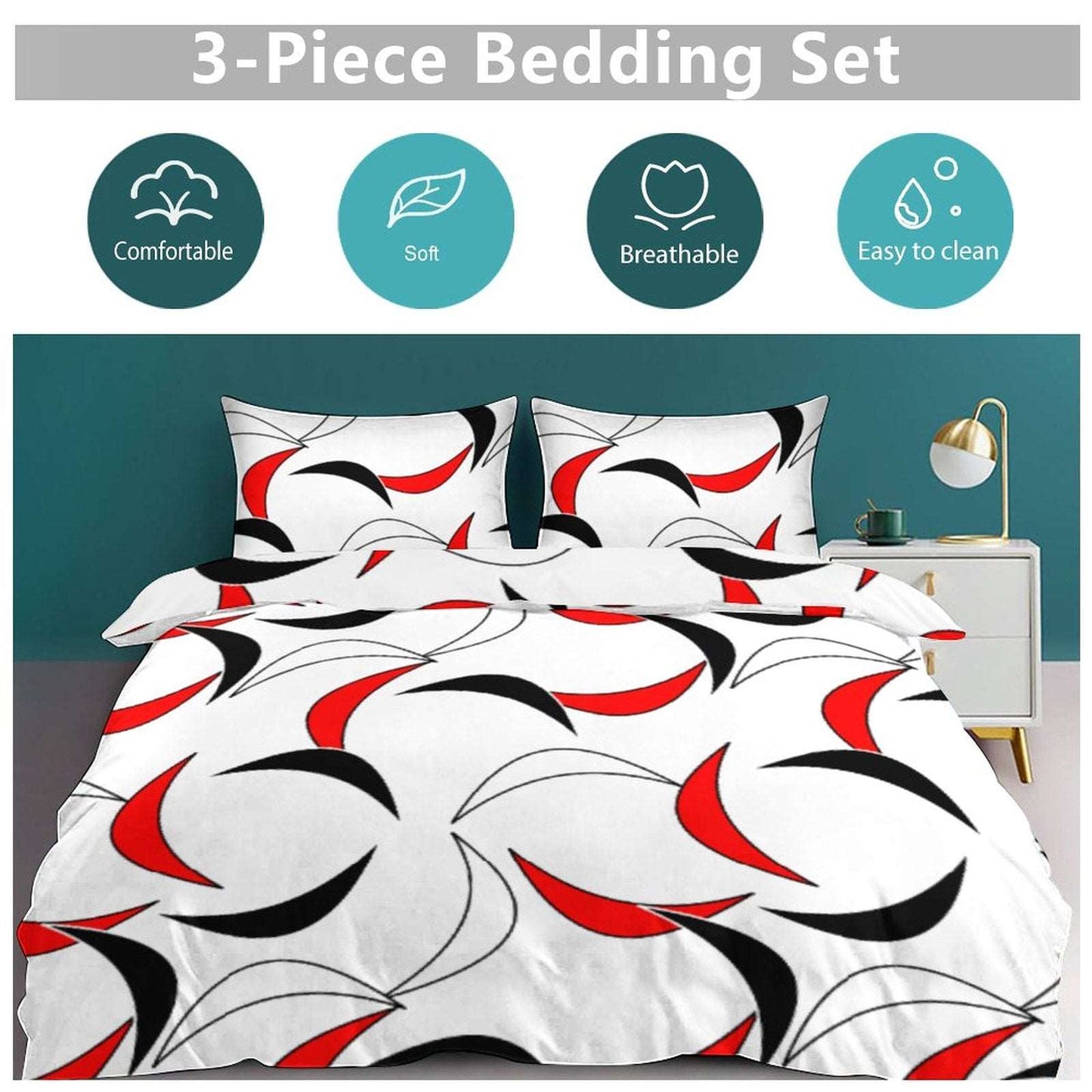 3-Piece Bedding Set-102"x90"/ 259x229cm