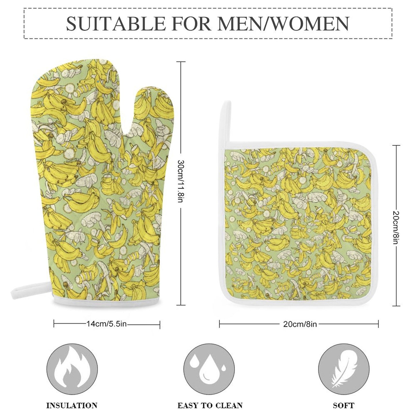 Oven Mitts & Pot Holder Set of 3