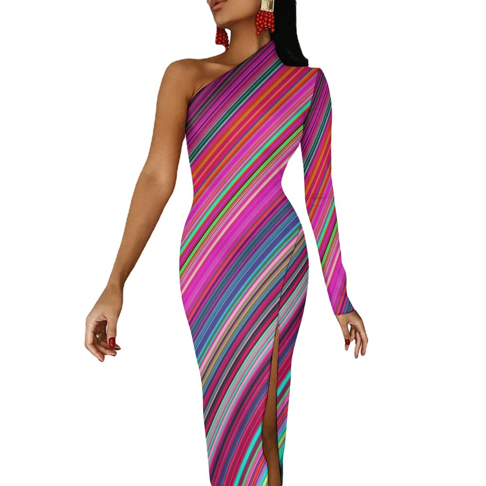 Half Sleeve Slit Dress