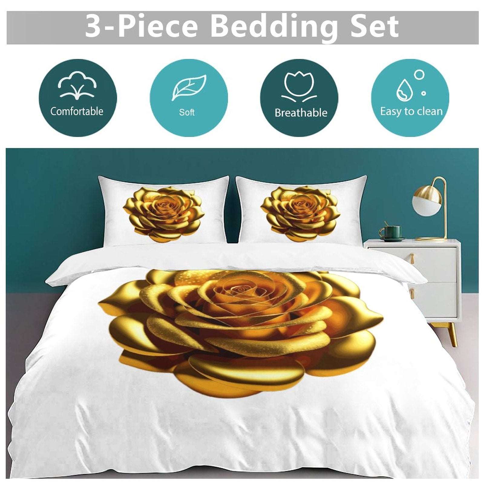 3-Piece Bedding Set-102"x90"/ 259x229cm