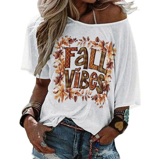 Women’s Off the Shoulder Half-Sleeve T-shirt