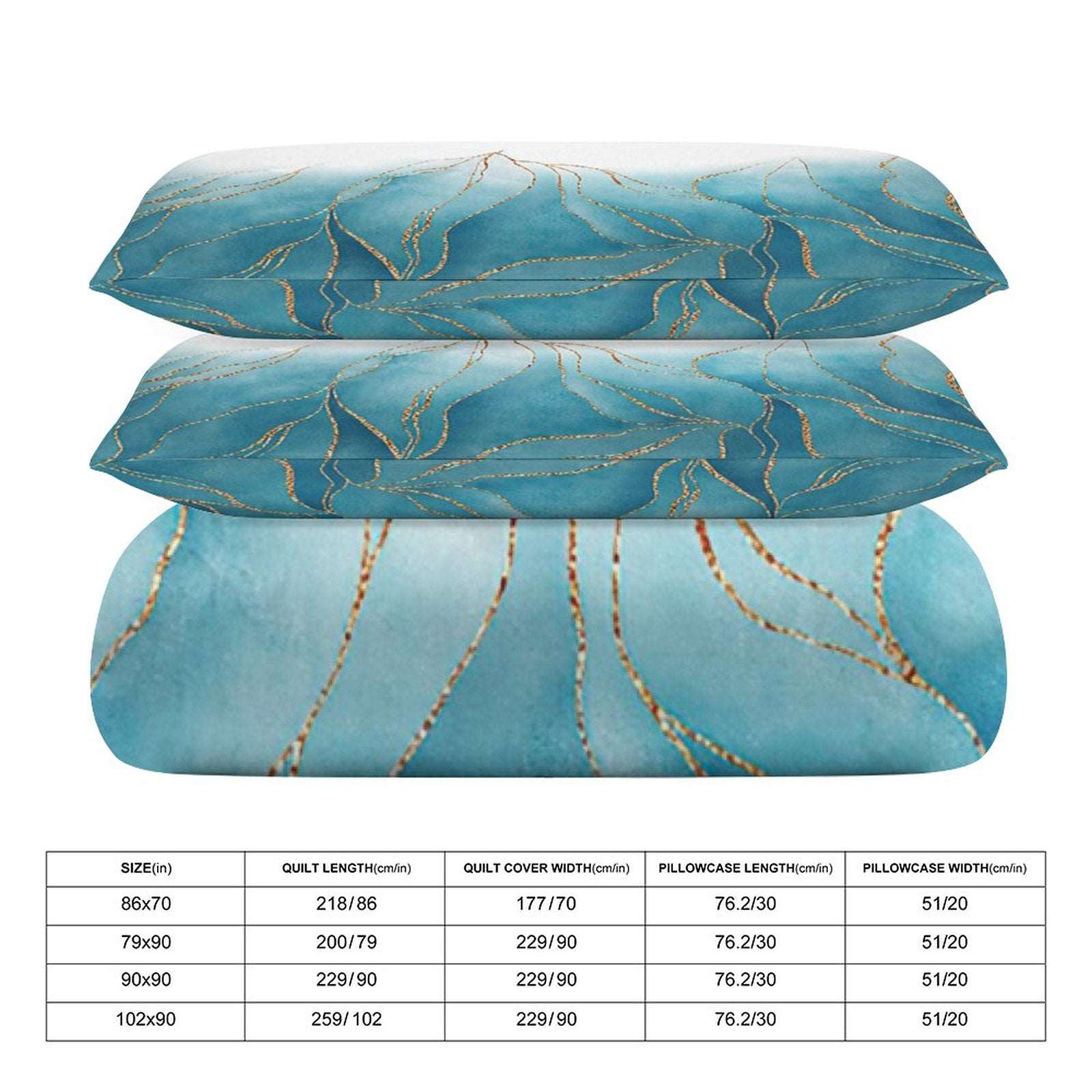 3-Piece Bedding Set-102"x90"/ 259x229cm