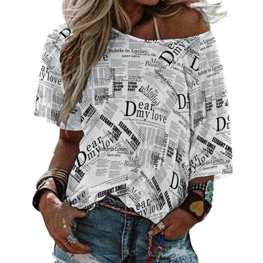 Women’s Off the Shoulder Half-Sleeve T-shirt