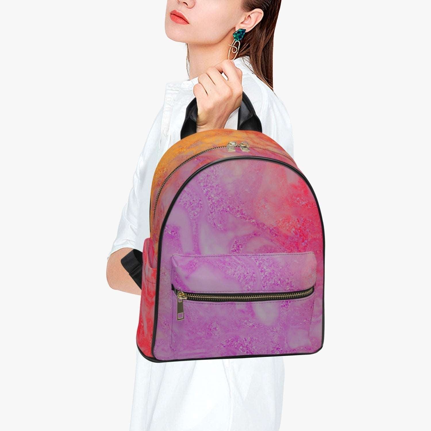 All Over Printed PU Backpack PODSAVVY LIVING