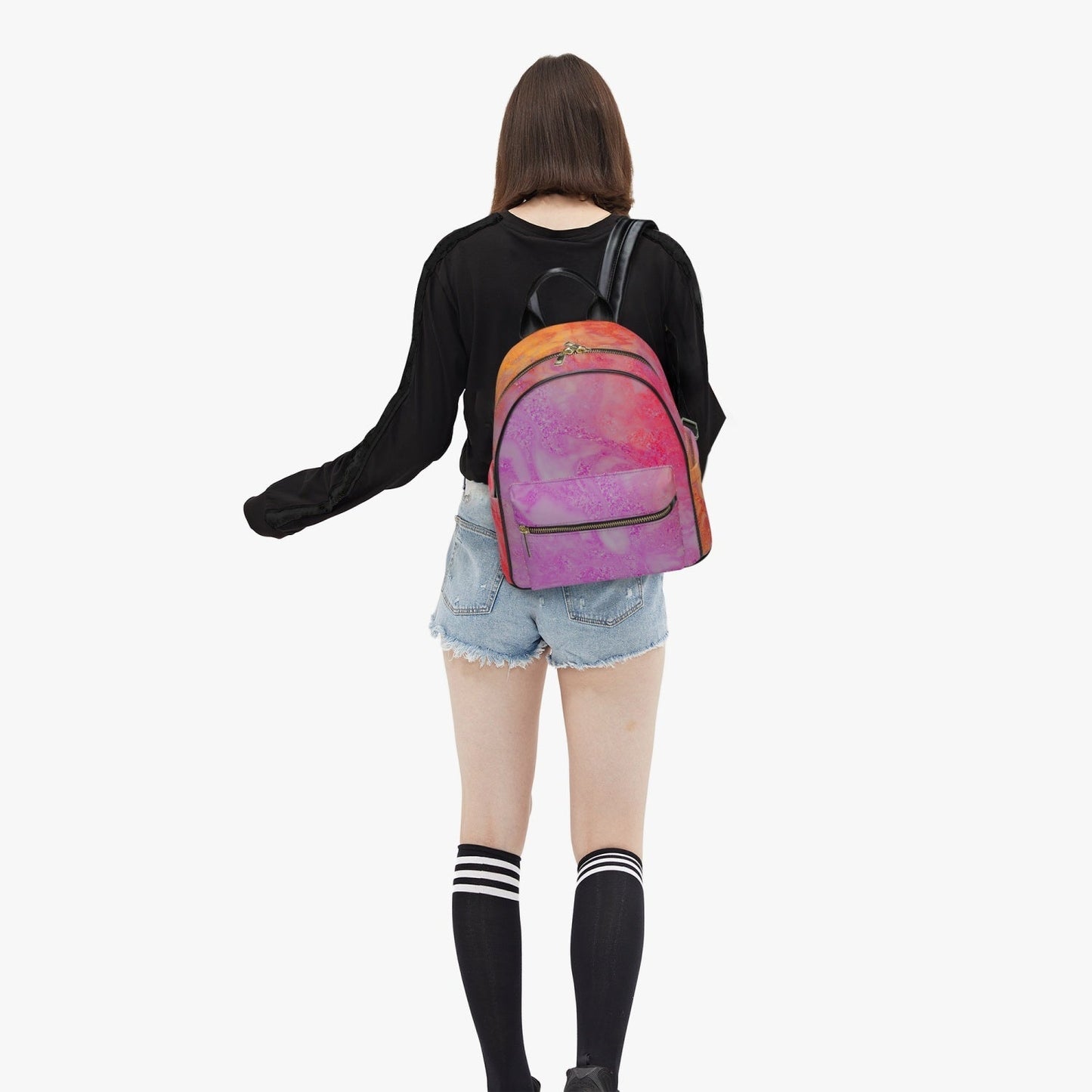 All Over Printed PU Backpack PODSAVVY LIVING