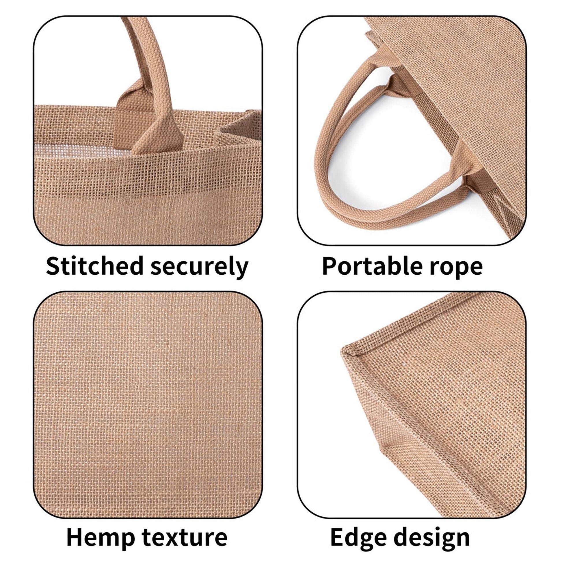 Brown Burlap Tote Shopping Bags PODSAVVY LIVING