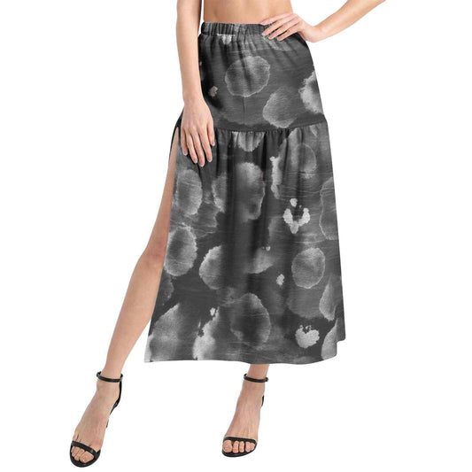 Elastic Waist Ruffle Slit Hem Skirt PODSAVVY LIVING