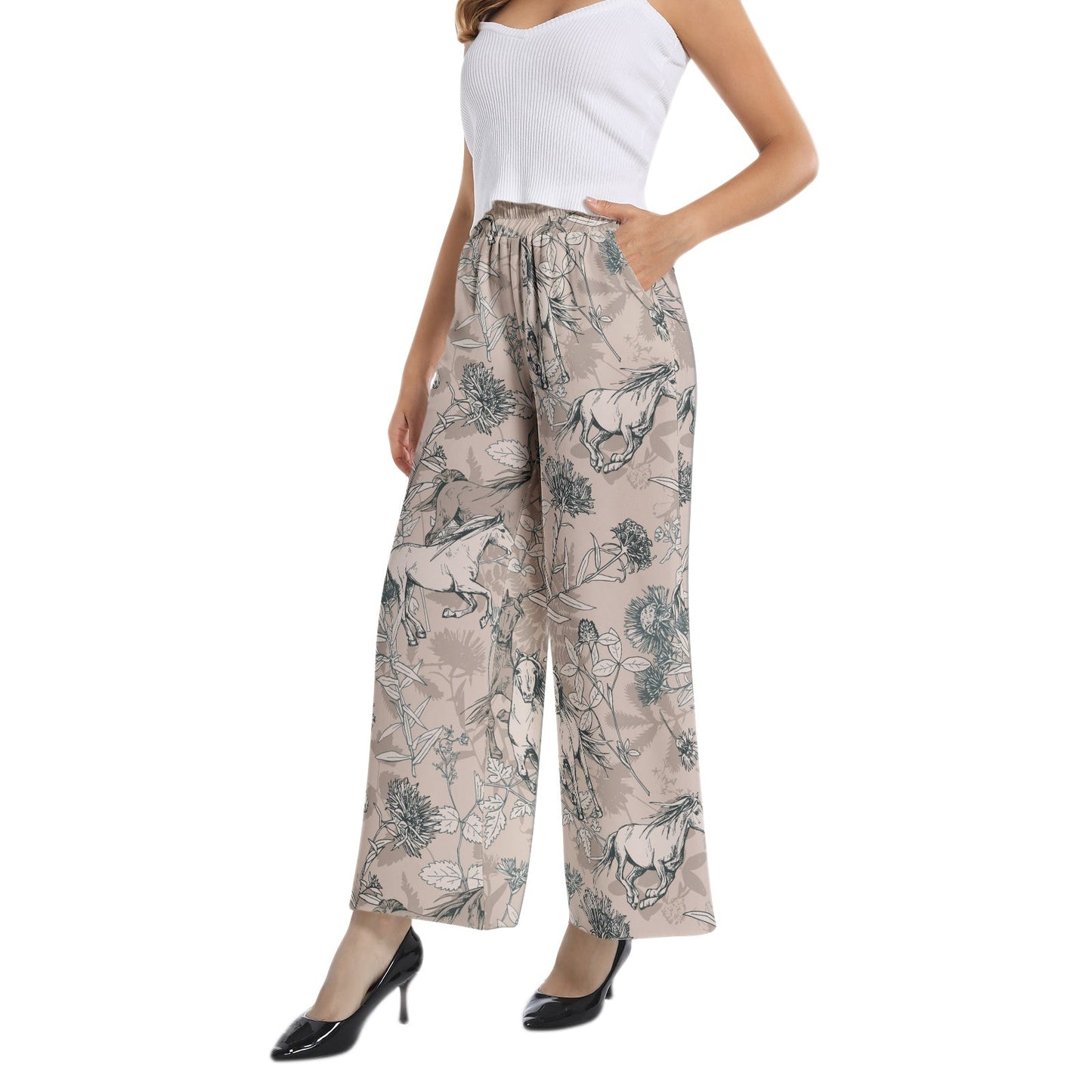 Elastic Waist Wide Leg Pant PODSAVVY LIVING