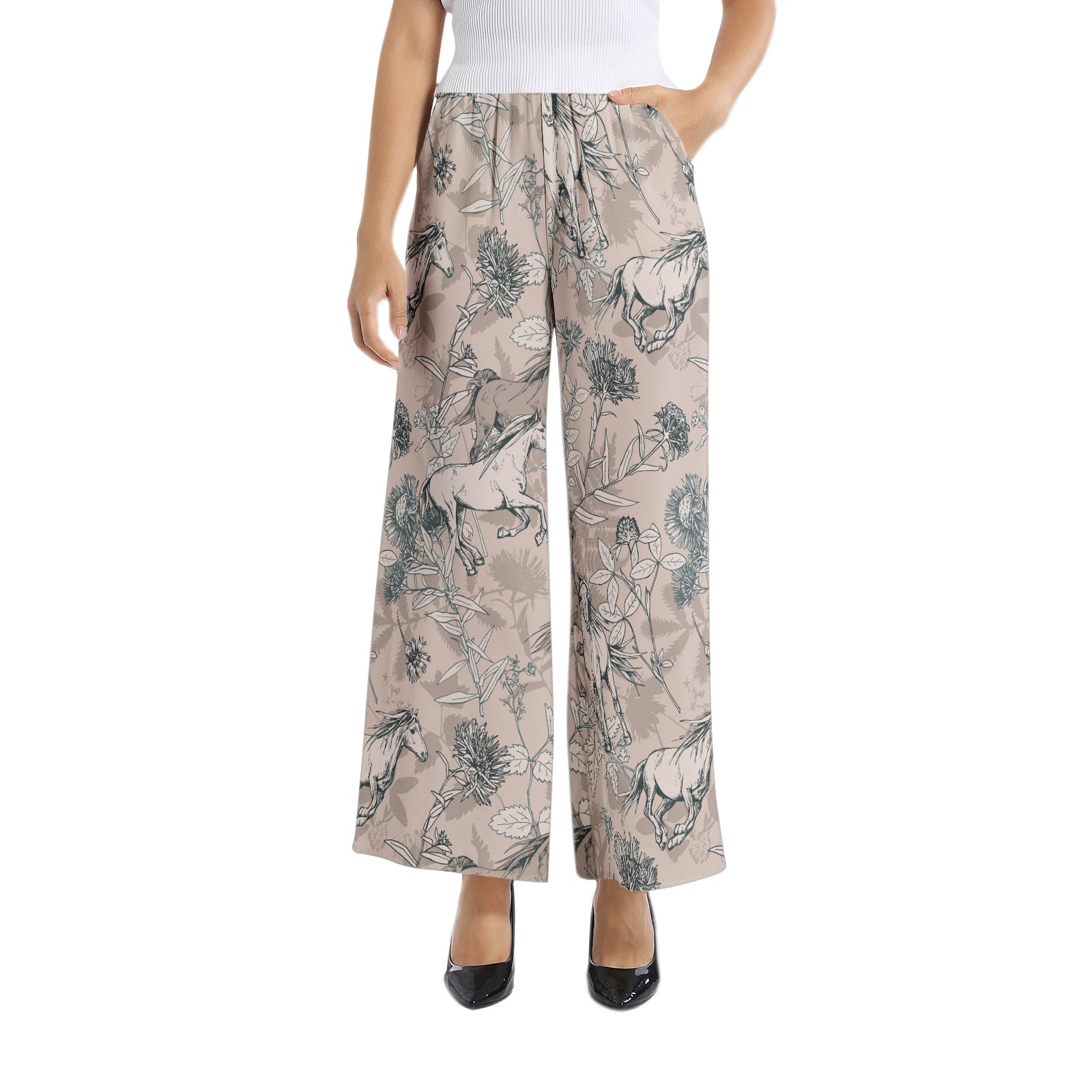 Elastic Waist Wide Leg Pant PODSAVVY LIVING