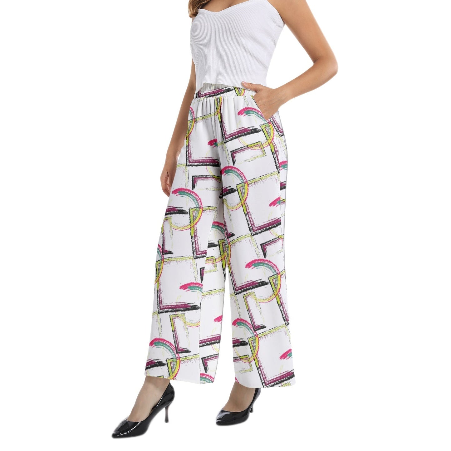 Elastic Waist Wide Leg Pant PODSAVVY LIVING