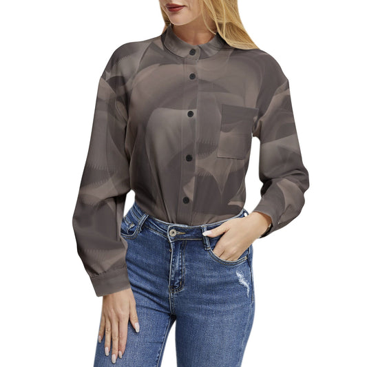 Long Sleeve Button Up Casual Shirt Top PODSAVVY LIVING