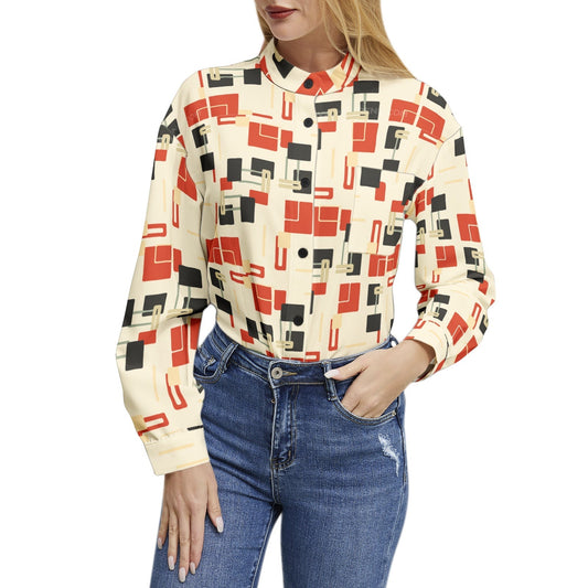 Long Sleeve Button Up Casual Shirt Top PODSAVVY LIVING