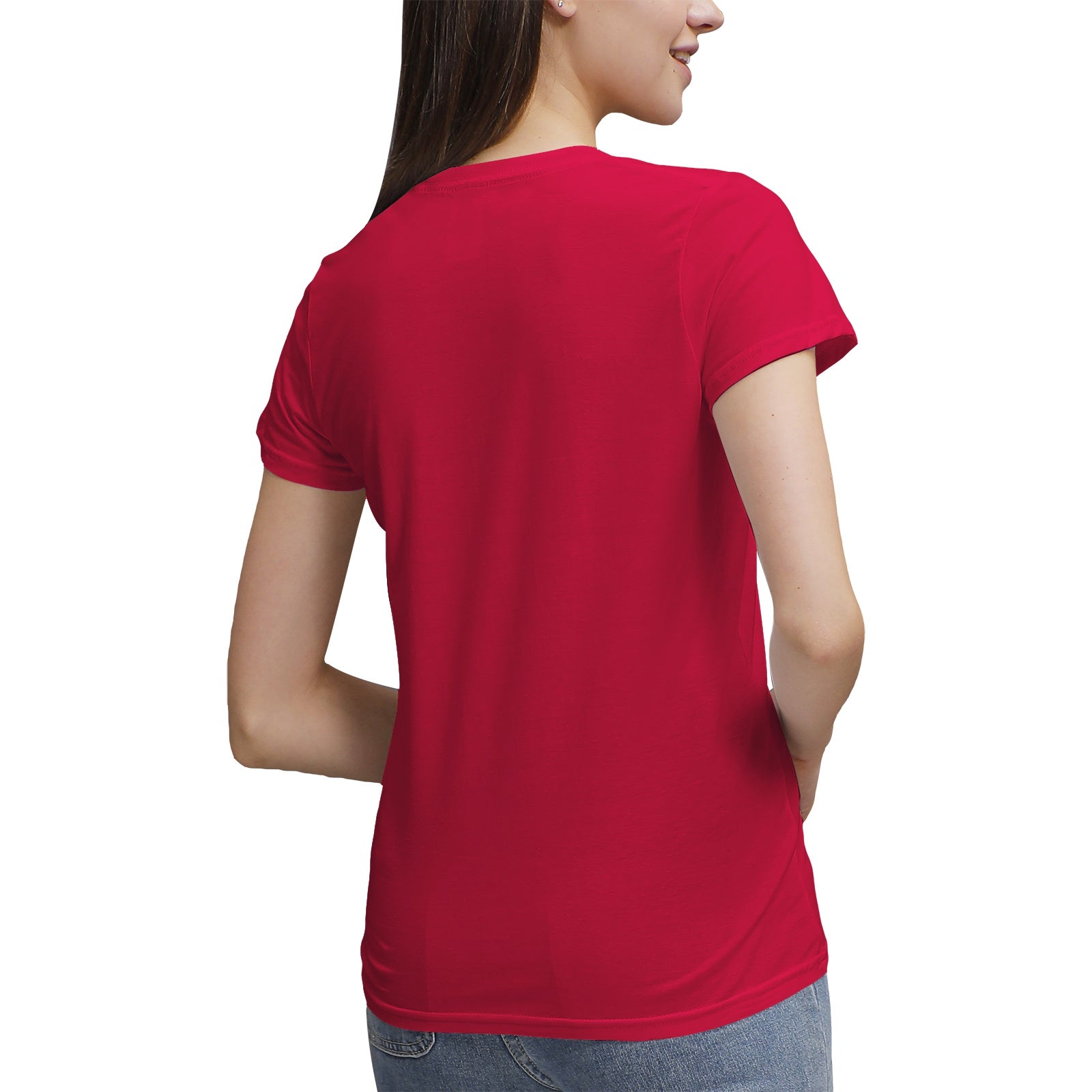 Women's 100% Cotton V‑Neck T‑shirt PODSAVVY LIVING