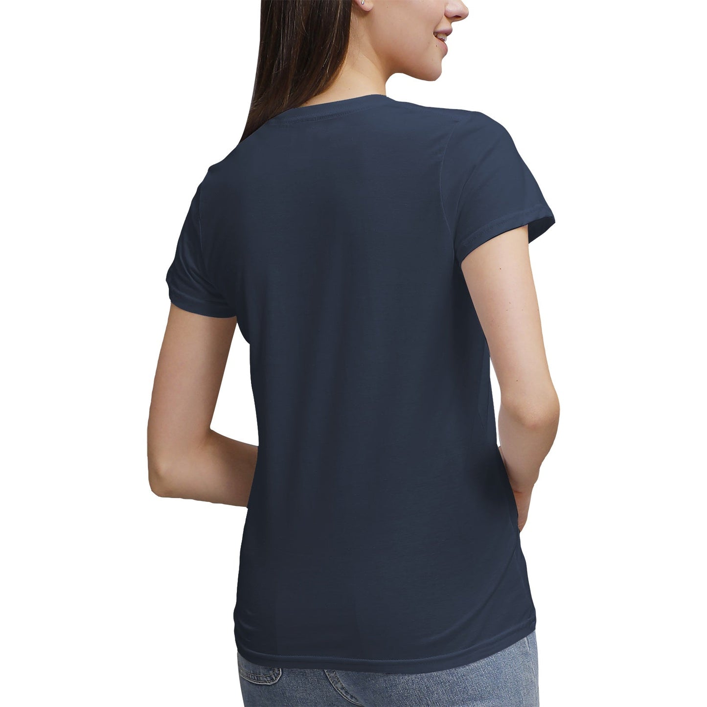 Women's 100% Cotton V‑Neck T‑shirt PODSAVVY LIVING