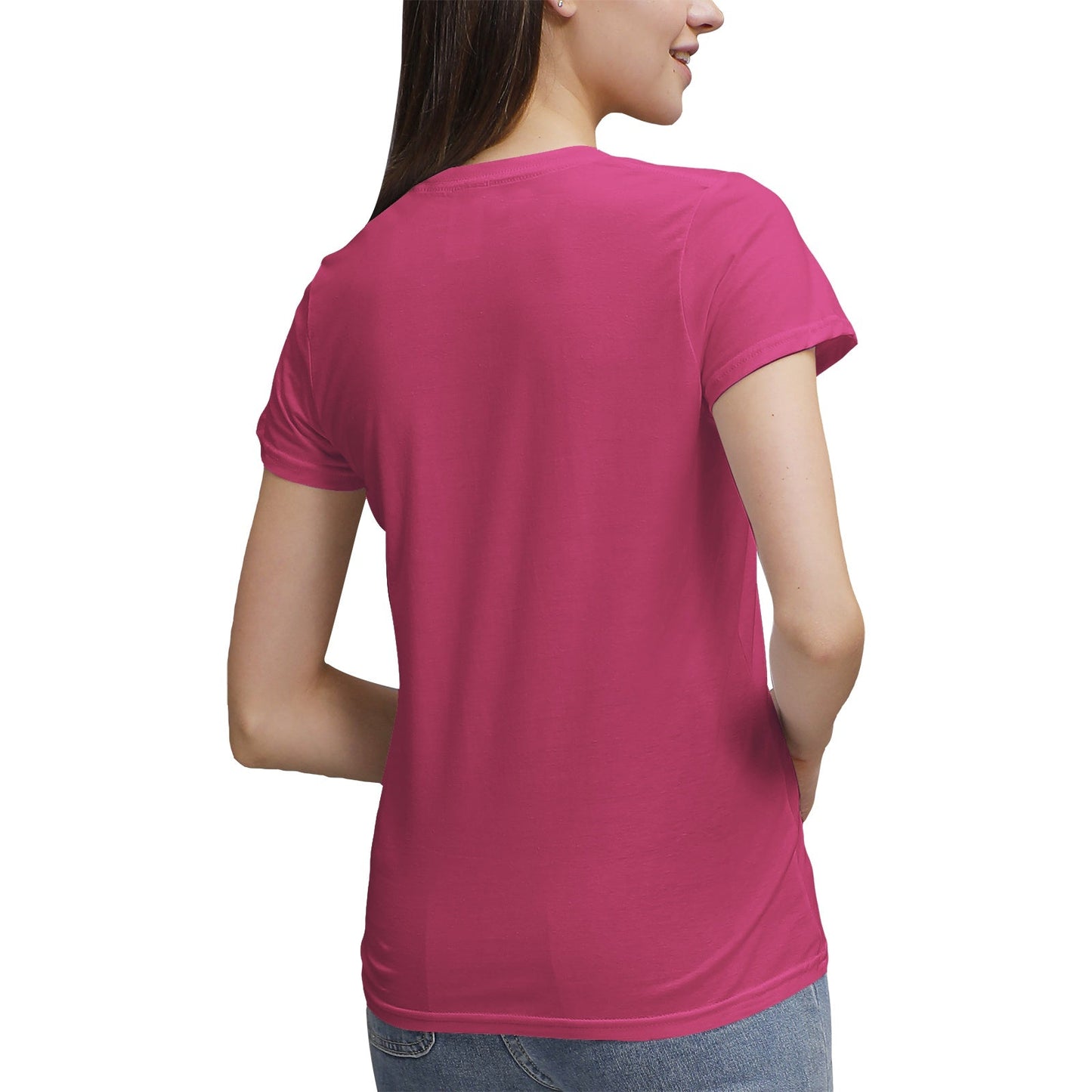 Women's 100% Cotton V‑Neck T‑shirt PODSAVVY LIVING