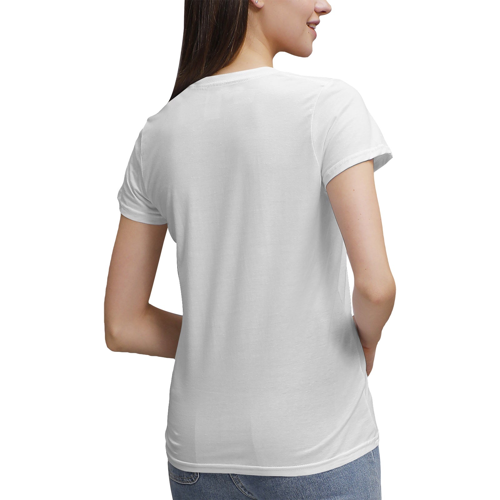 Women's 100% Cotton V‑Neck T‑shirt PODSAVVY LIVING