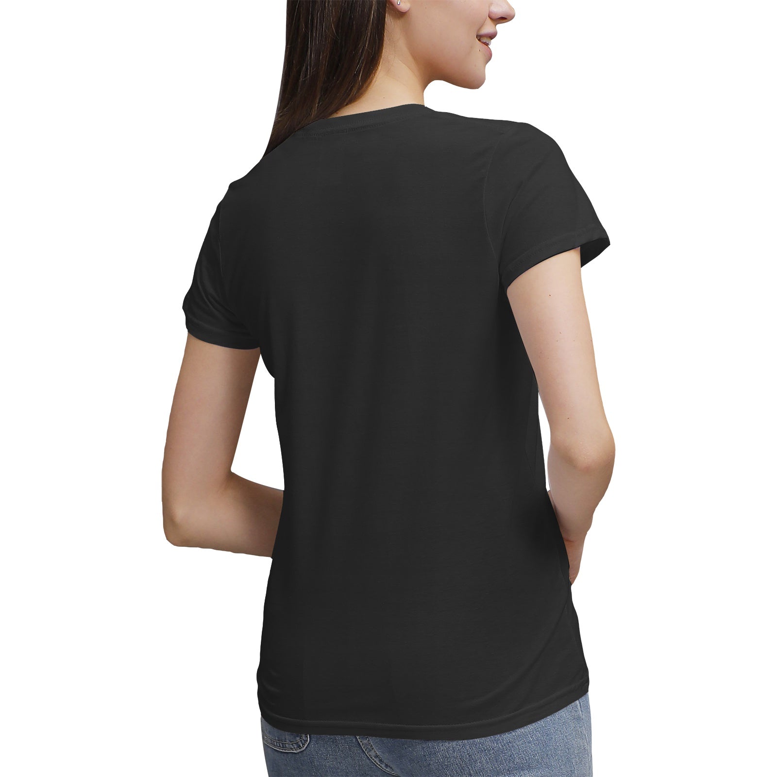 Women's 100% Cotton V‑Neck T‑shirt PODSAVVY LIVING