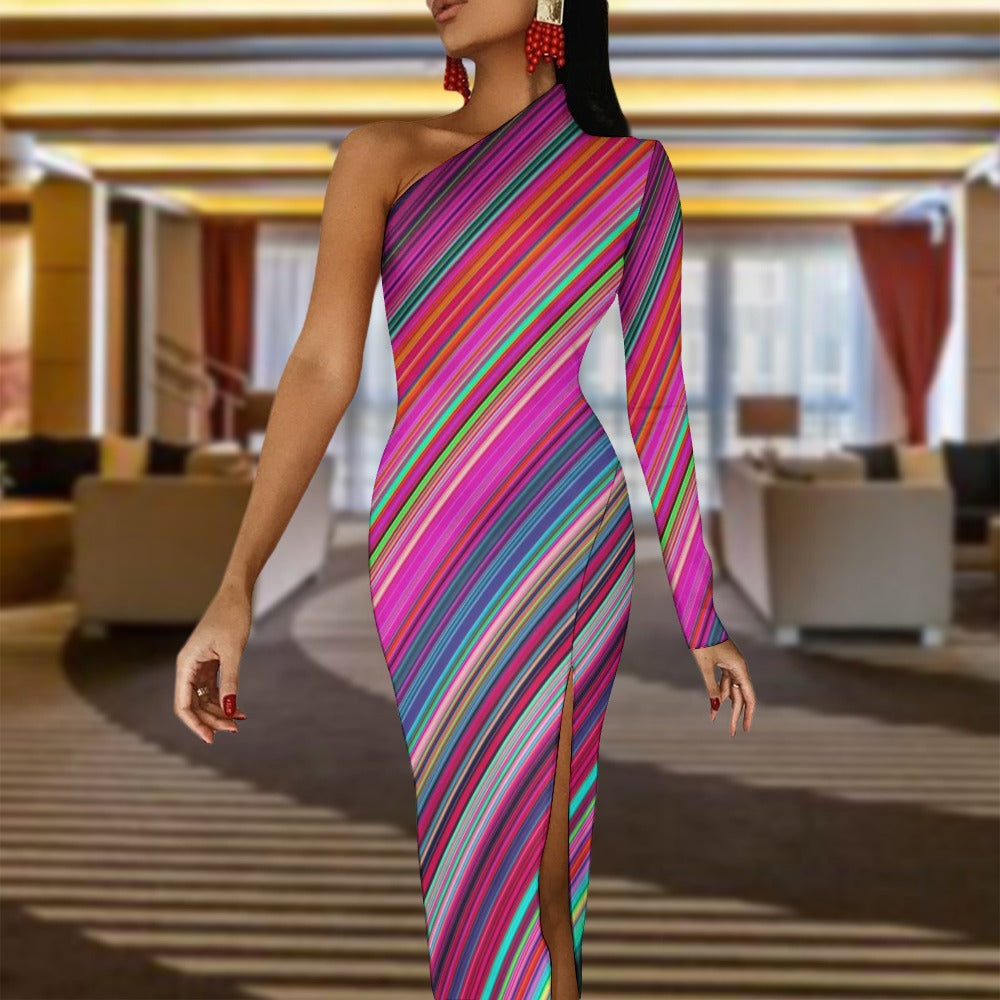 Half Sleeve Slit Dress