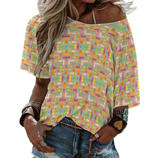 Women’s Off the Shoulder Half-Sleeve T-shirt