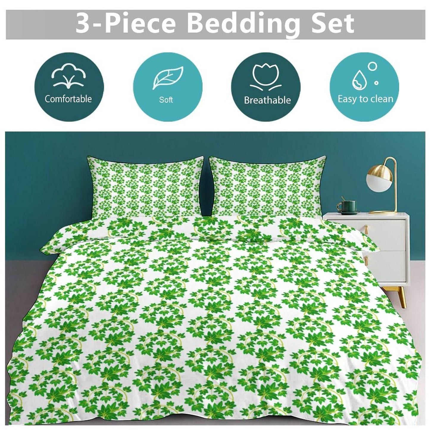 3-Piece Bedding Set-102"x90"/ 259x229cm