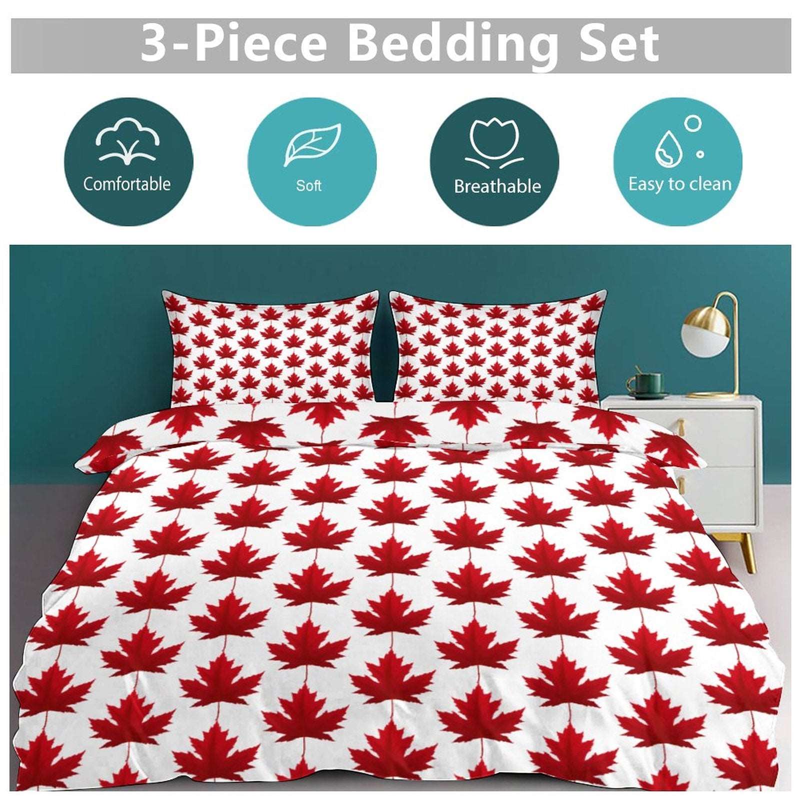 3-Piece Bedding Set-102"x90"/ 259x229cm