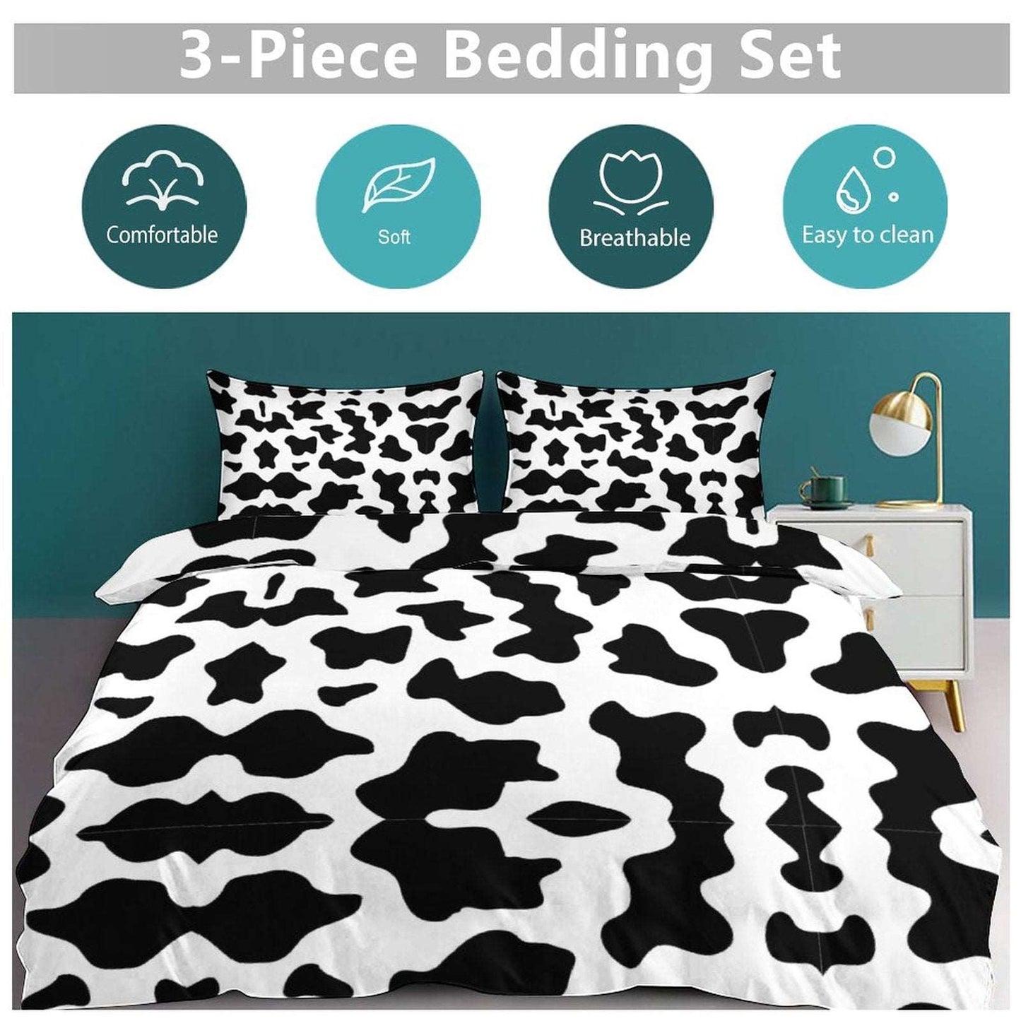 3-Piece Bedding Set-102"x90"/ 259x229cm