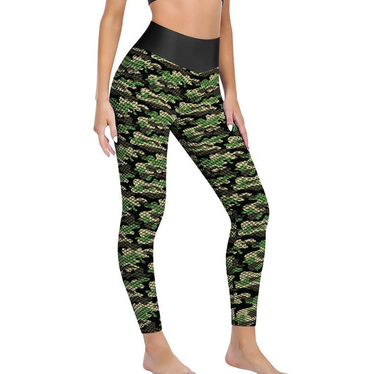 Custom Printed Honeycomb Textured Yoga Pants for Women