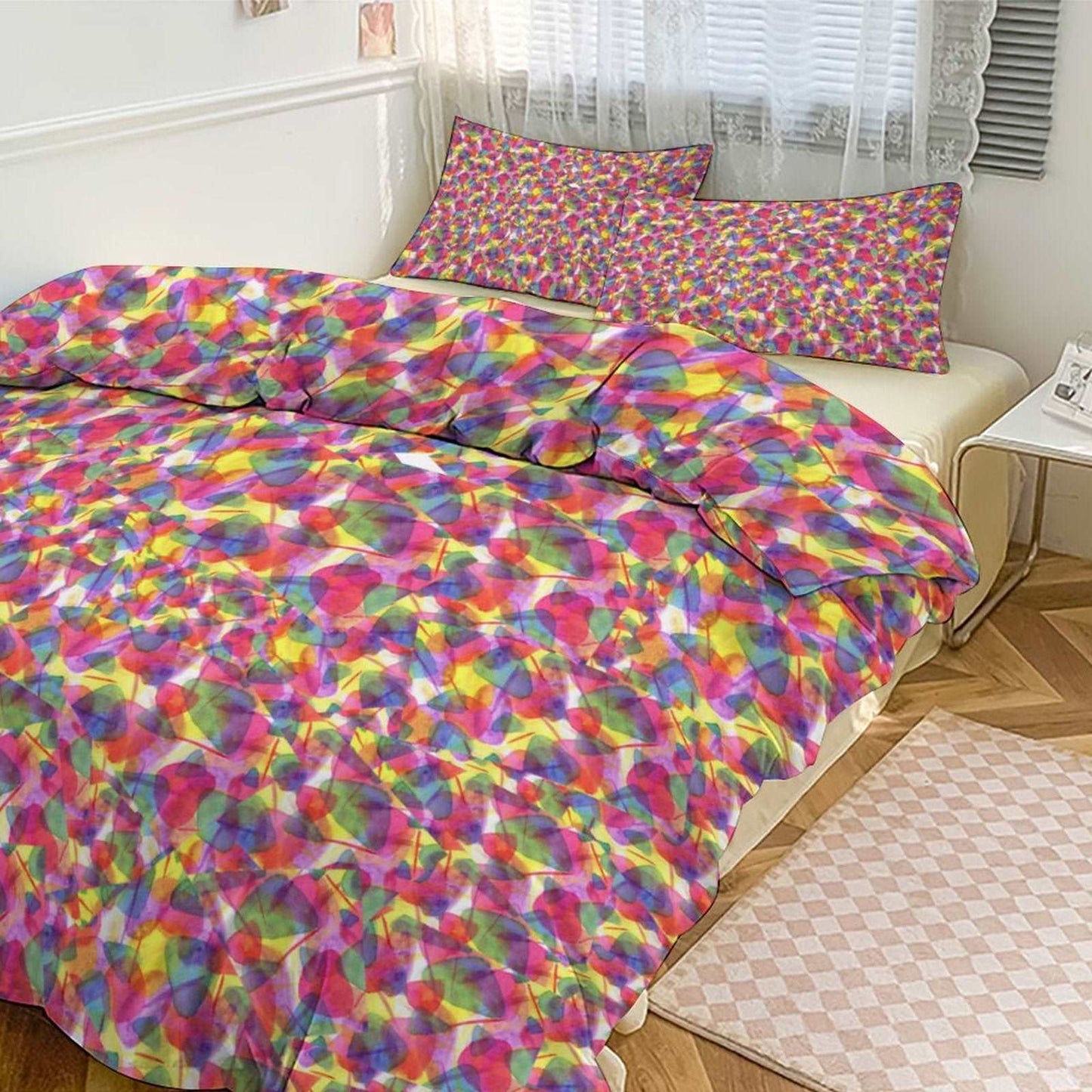 3-Piece Bedding Set-90"x90"/ 229x229cm (Dual-sided Printing)