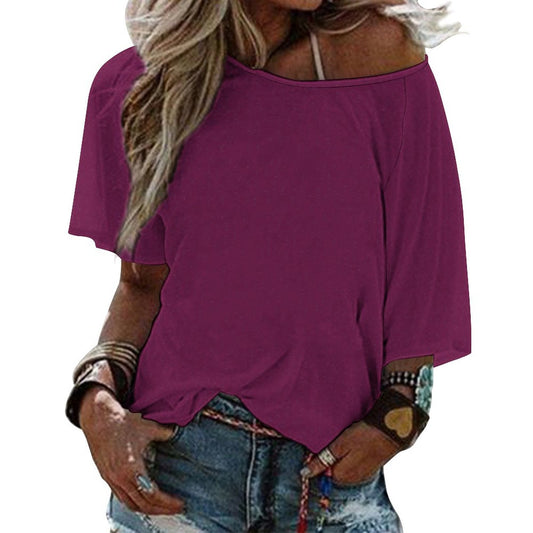 Women’s Off the Shoulder Half-Sleeve T-shirt