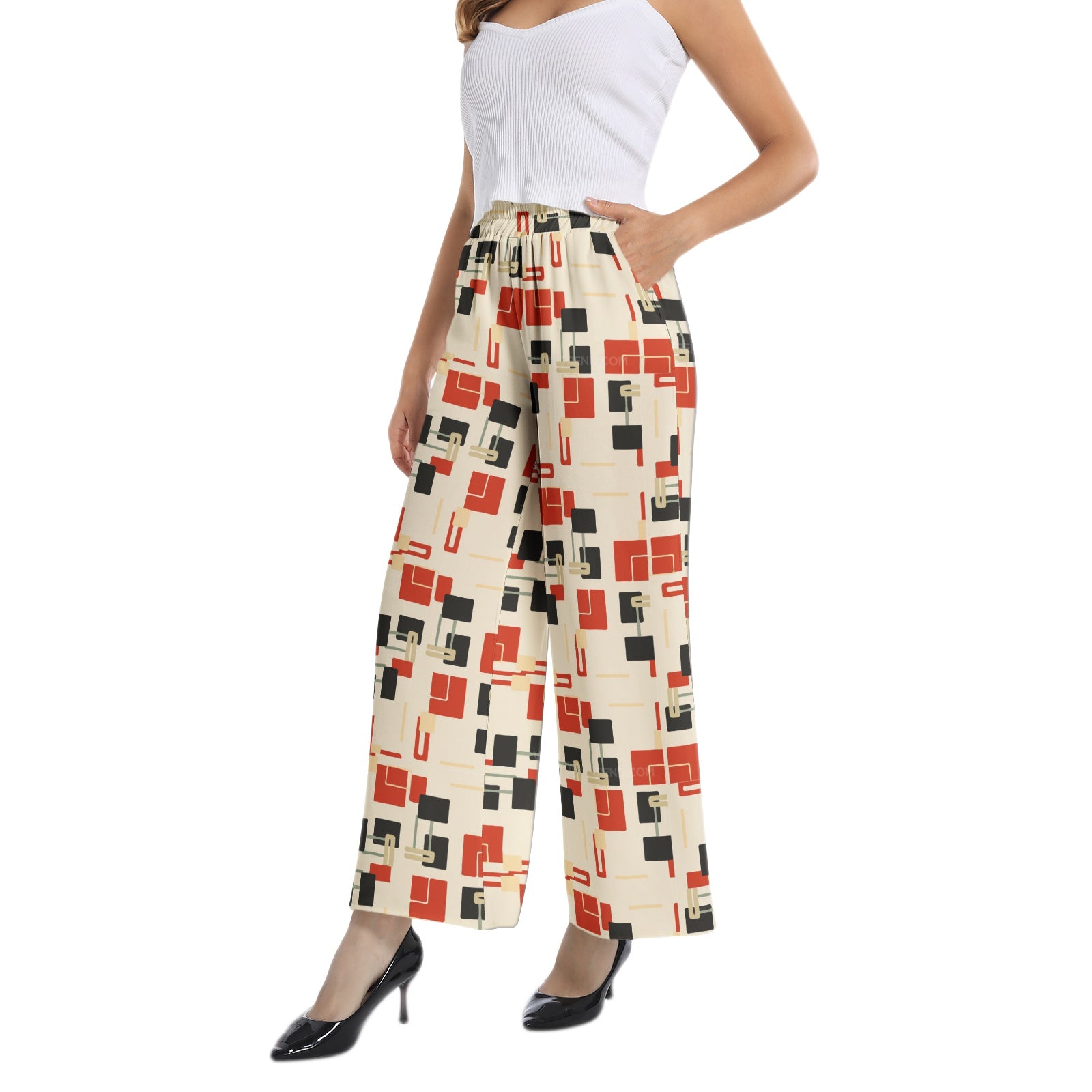 Elastic Waist Wide Leg Pant PODSAVVY LIVING